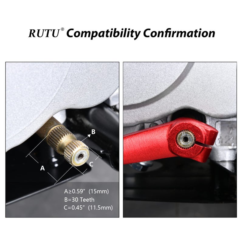 RUTU Folding Gear Shifter Shift Lever, Aluminum Dirt Bike Shift Lever, Compatible with XR50 CRF50 XR CRF 50cc 70cc 90cc 110cc 125c Motorcycle, Dirt Pit Bike Lifan - Black and Red - Image 5